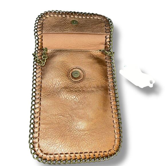 Muse Royale Link Chain Crossbody Mini Bag Flap Top Snap Vacation Gunmetal Purse - Picture 6 of 9